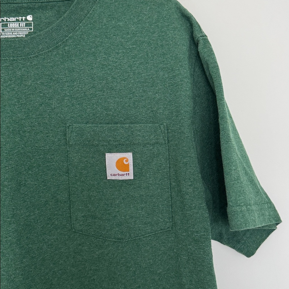 Carhartt Men's Loose Fit Forest Green Short Sleeve Tee - Size S - Picture 3 of 5